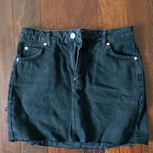 Topshop black denim skirt